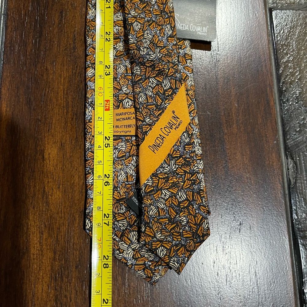 NWT Pineda Covalin Monarch Butterfly Silk Men's Tie - Picture 7 of 10